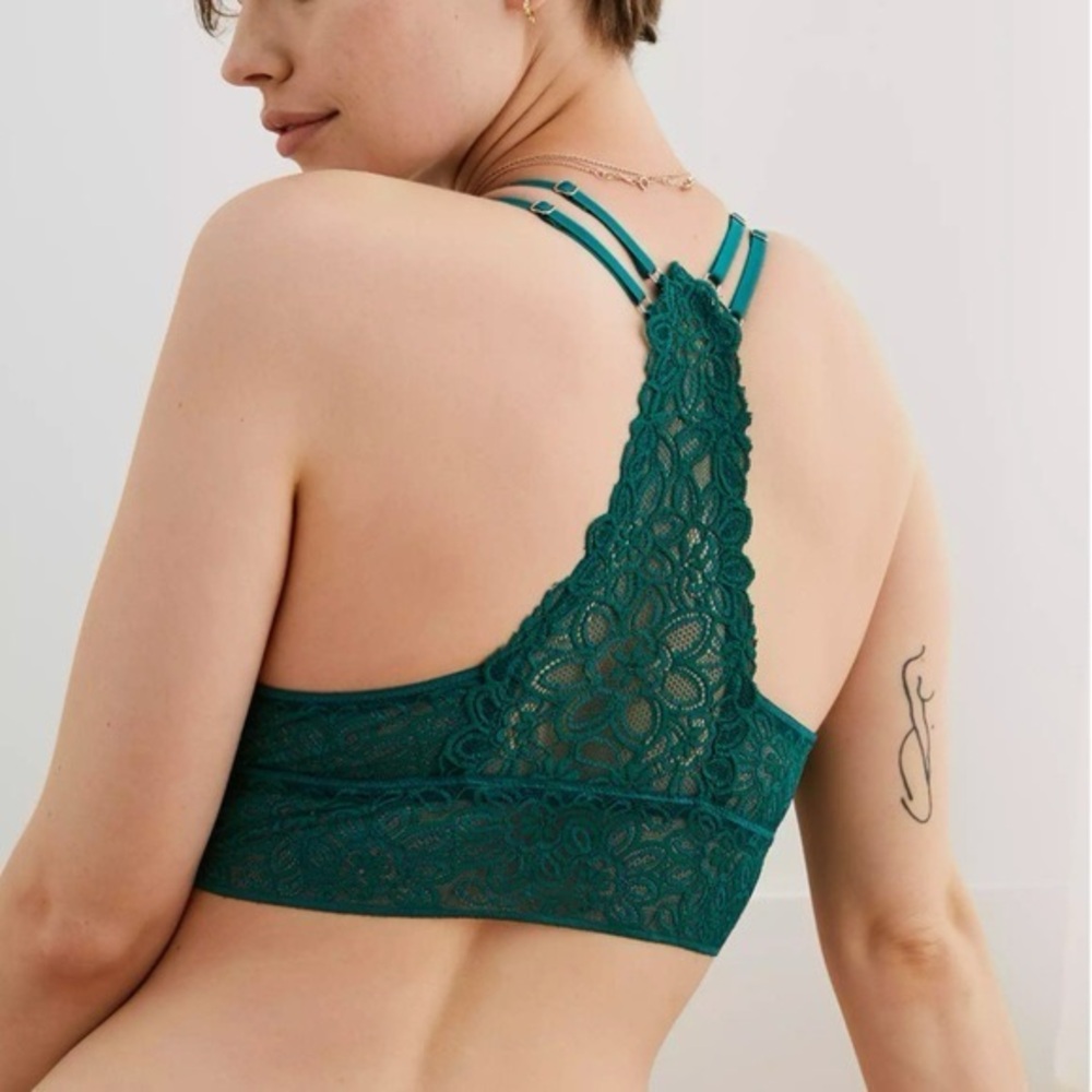 Aerie Desert Lace Racerback Bralette Green